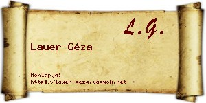 Lauer Géza névjegykártya